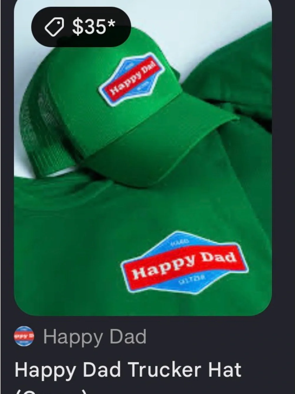 Green Happy Dad Patch Trucker Hat
